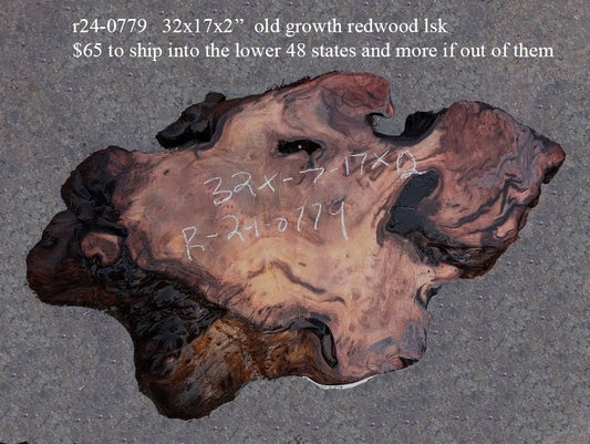 Old Growth Redwood Slab | Redwood Burl | Table | DIY | R24-0779