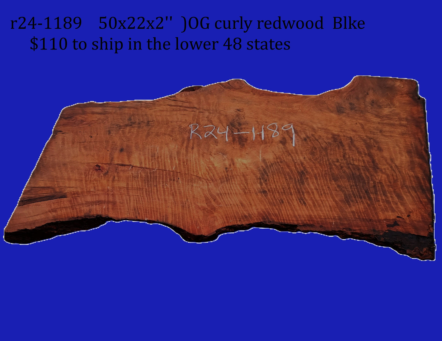 Old Growth | Curly Redwood | DIY | table | desk | guitar | r22-1189