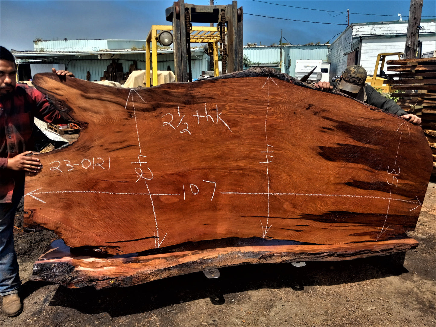 old growth redwood l live edge slab | conference table | dining table | 23-0131