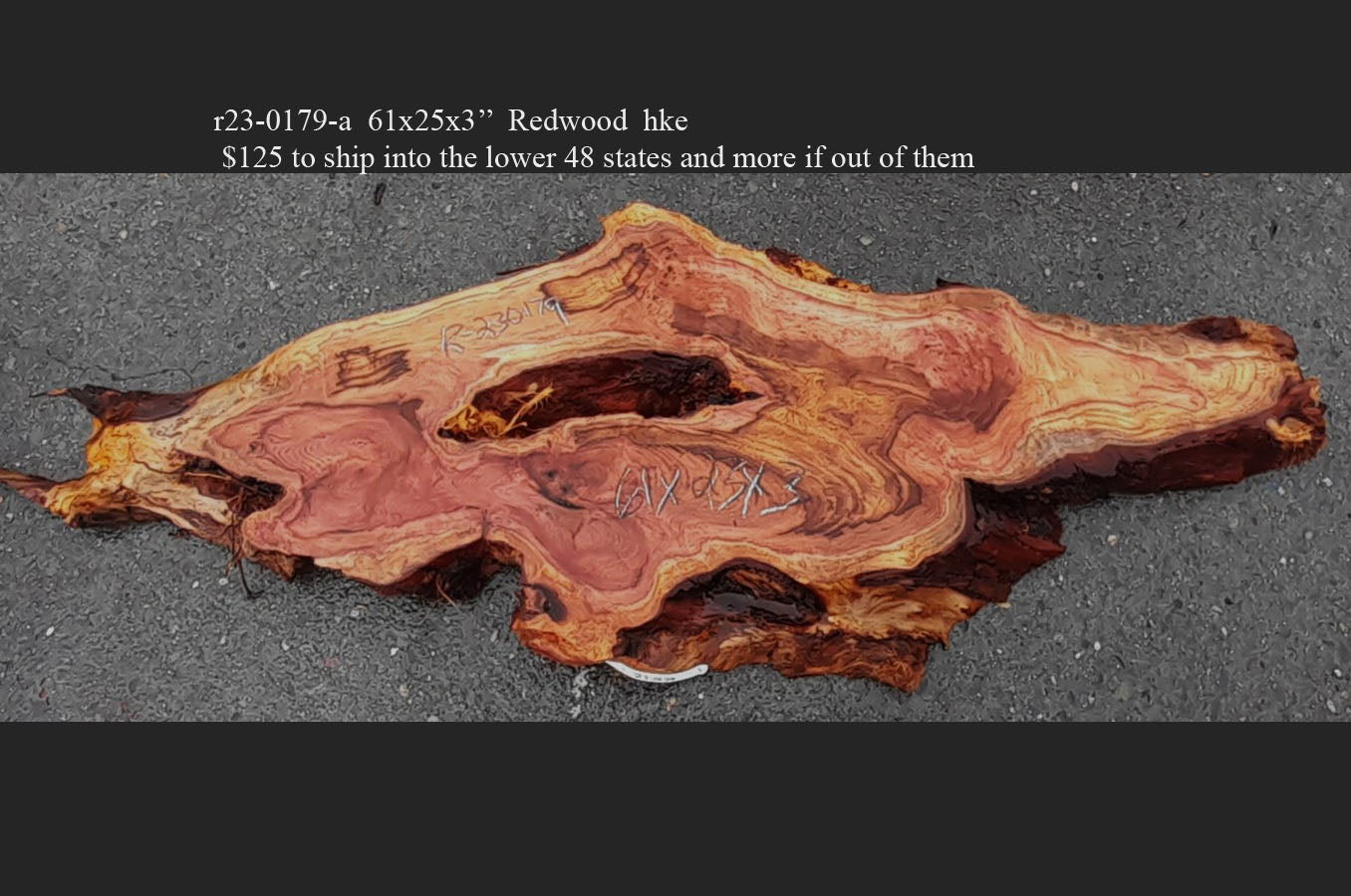 Redwood slab | Coffee Table | DIY | R23-0179