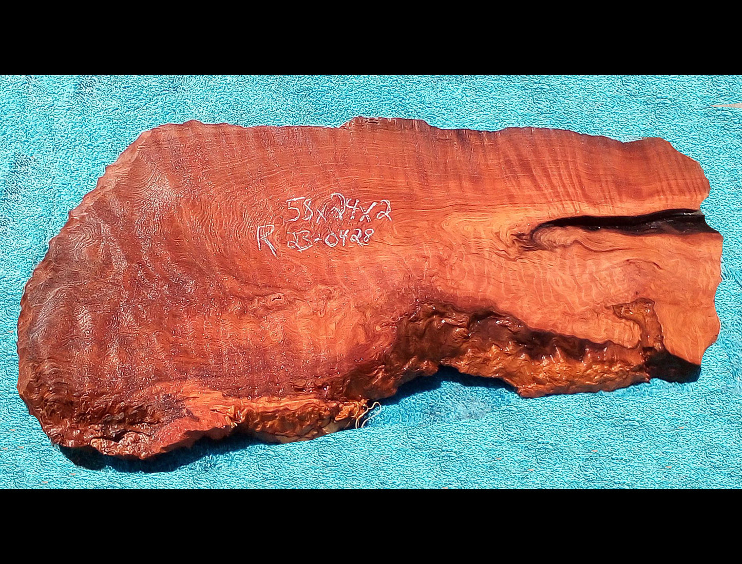 quilted curly Redwood | live edge slab | DIY wood crafts |  burl table | r23-0428