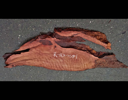 Curly redwood slab | live edge | epoxy river table | burl table | r23-0581