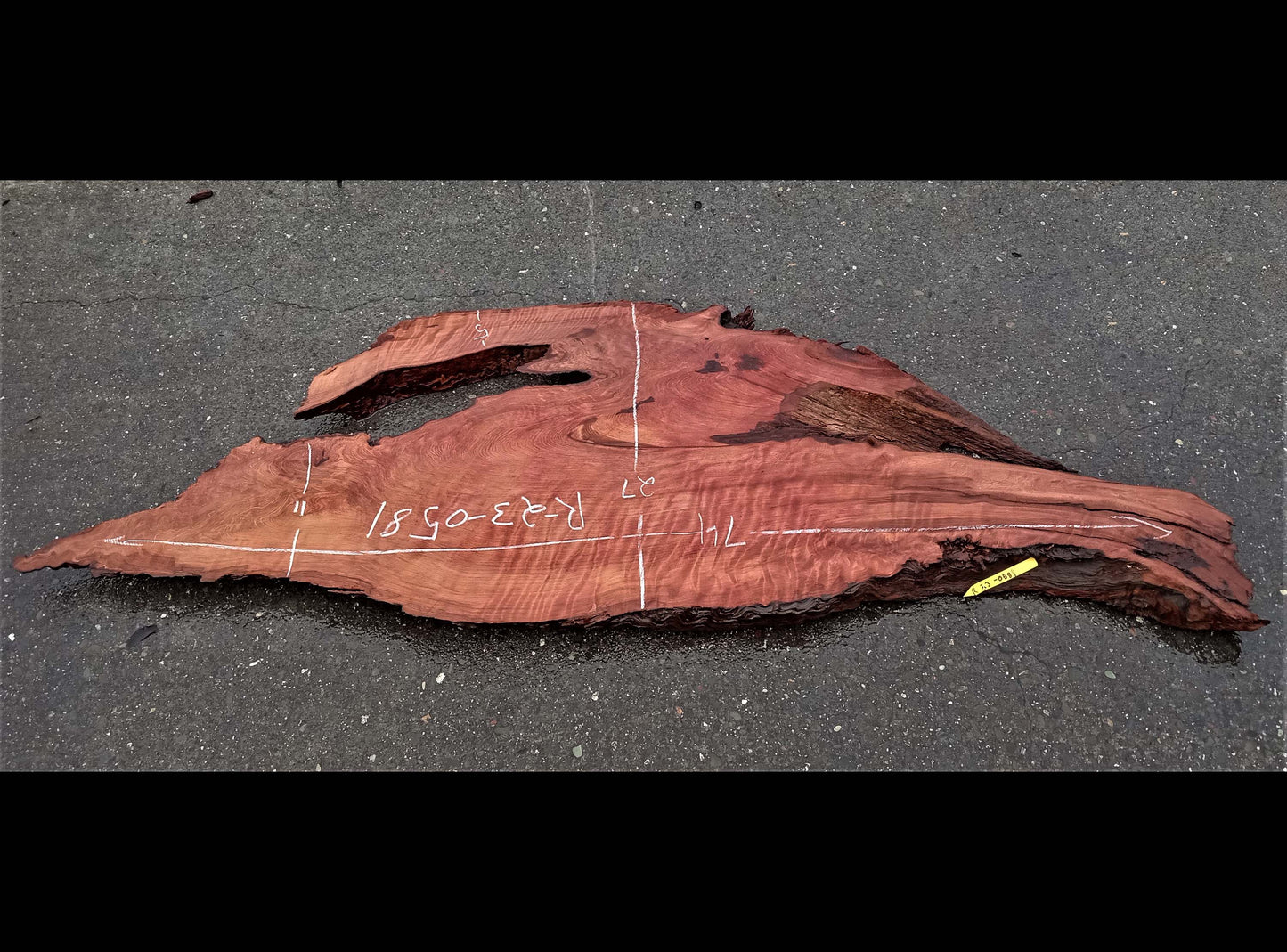 Curly redwood slab | live edge | epoxy river table | burl table | r23-0581