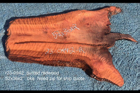 Quilted redwood | guitar billet | DIY craft wood | old growth | r23-0942