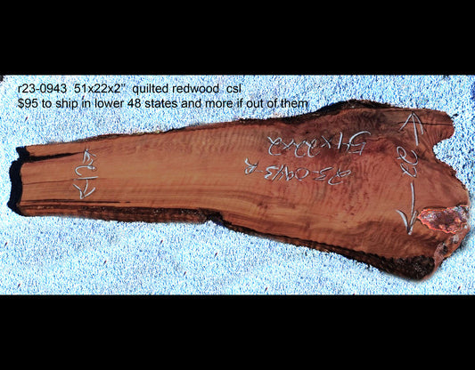 Curly redwood | guitar billet | DIY craft wood | old growth | r23-0943