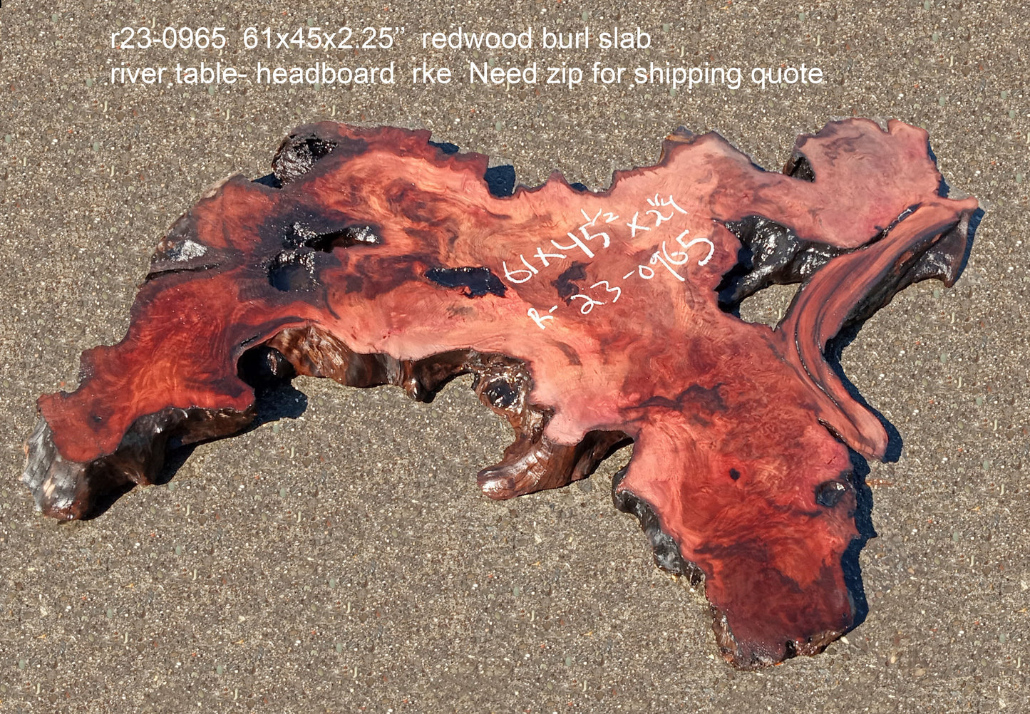 Live Edge Redwood Slab | Table | epoxy river table | DIY crafts | R23-0965