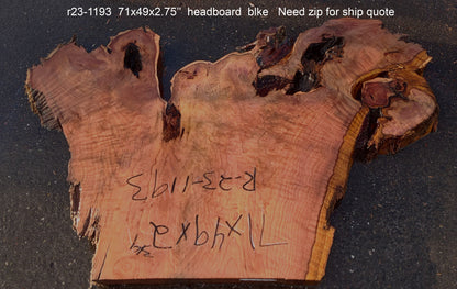 curly redwood | Headboard | epoxy river table | DIY wood | r23-1193