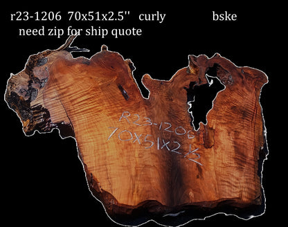 Curly Redwood Burl Slab | DIY | Table | R23-1206