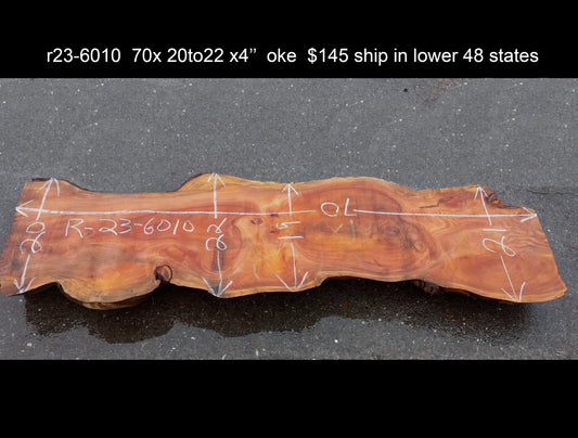 redwood slab | mantel | bunion | live edge slab | r23-6010