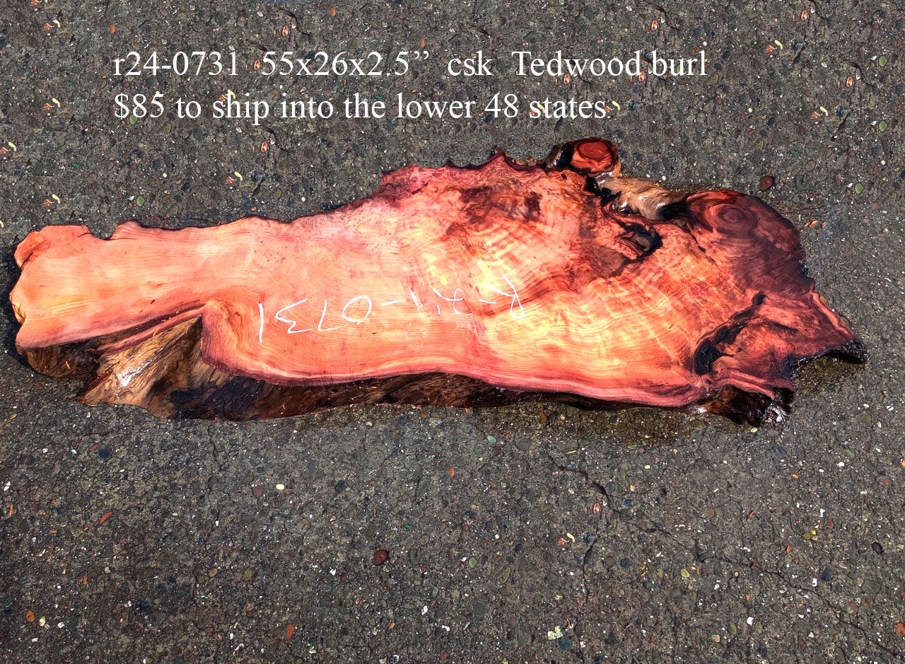 Redwood Burl Slab | DIY craft wood | Table | Redwood | R24-0731