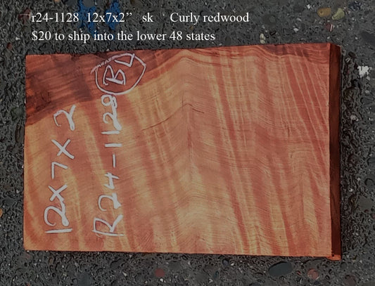 Redwood Slab | Craft wood | Block | DIY Curly | R24-1128