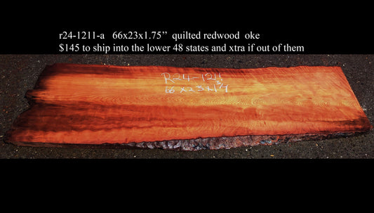 Curly Redwood | DIY Craft Wood | Desk | Redwood Slab | R24-1211