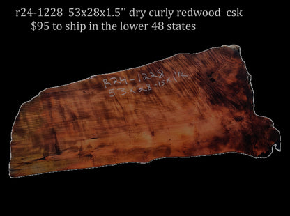 Dry Curly Redwood | Live Edge | Counter | DIY | Wood Crafts |R24-1228