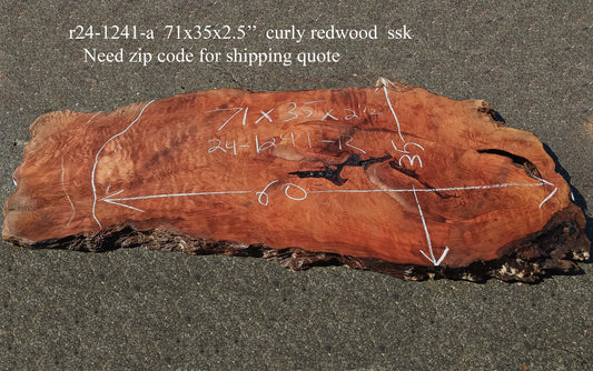 Curly Redwood | Table | Desk | Live Edge | R24-1241