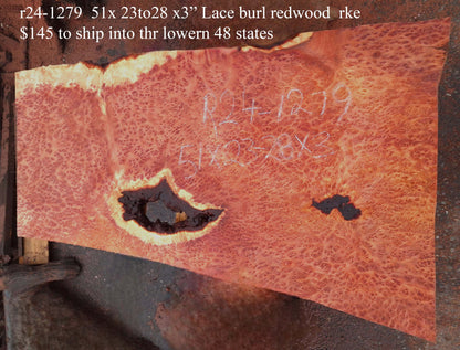 Lace Burl Slab | Redwood | Turning | DIY Crafts | R24-1279