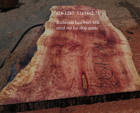 Redwood Lace Burl | Redwood | Burl | Desk | Table | R24-1287