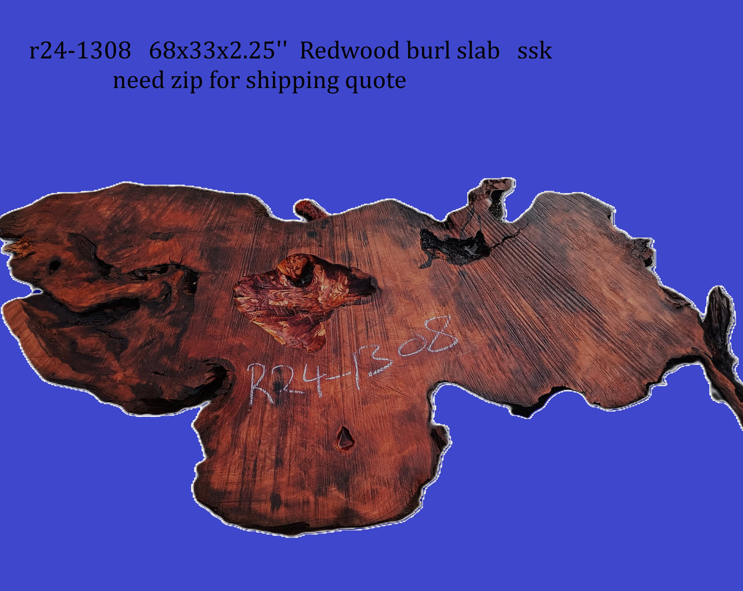 Redwood Burl Slab | DIY | Craft Wood | Table | Redwood | R24-1308