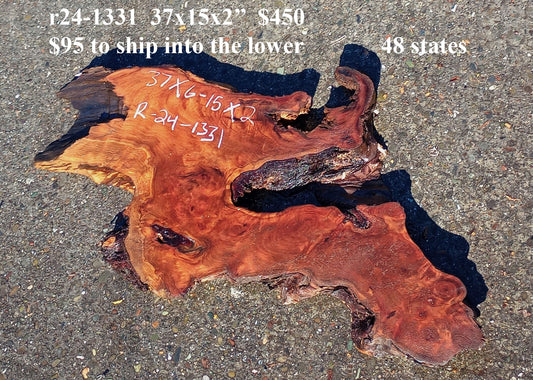 Redwood Slab | DIY Craft Wood | River Table | Old Growth | R24-1331