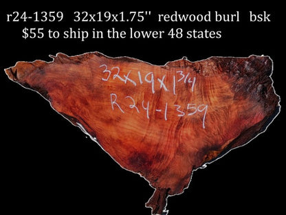 Redwood Burl | DIY | River Table | Burl table | Craft Wood | R24-1359
