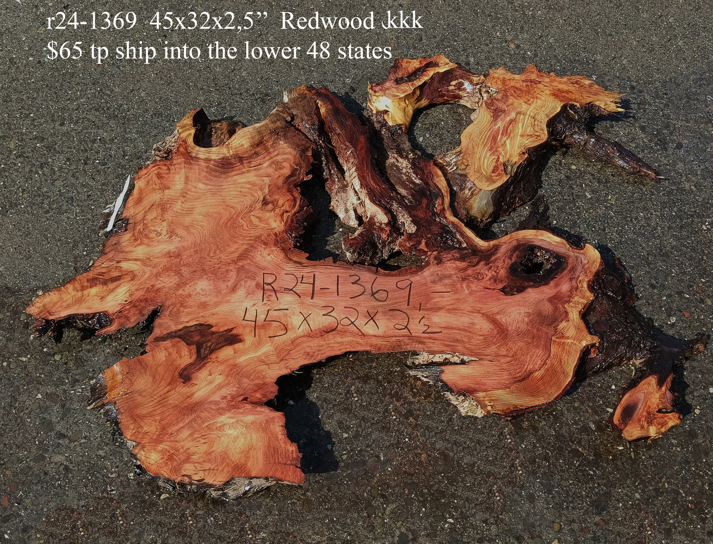 Redwood Burl Slab |  DIY Crafts | Epoxy Design | wall sculpture | r24-1369