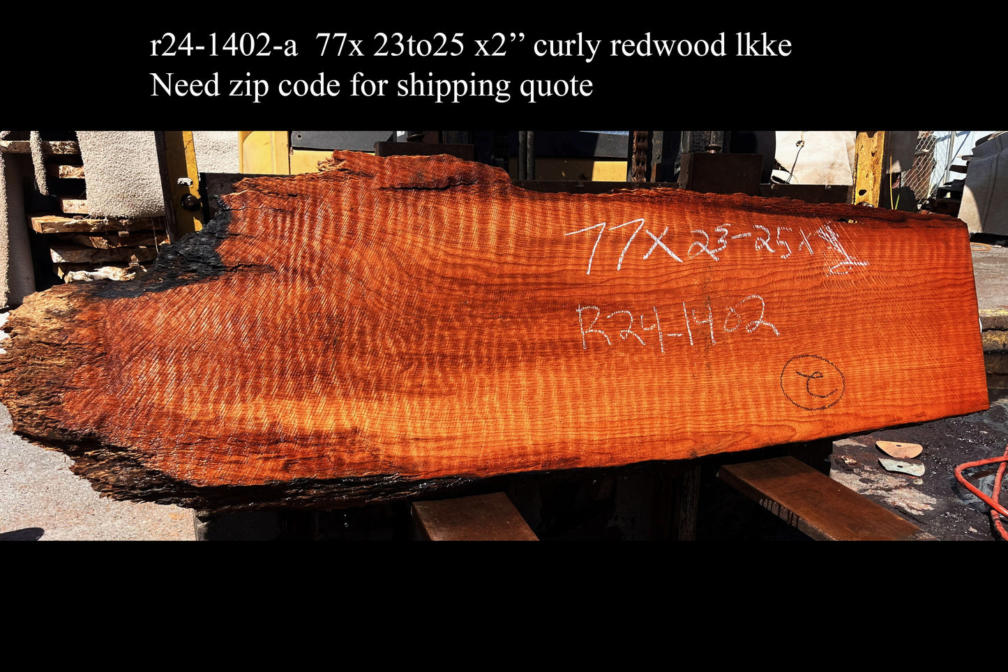 Curly Redwood | DIY Craft Wood | Guitar Wood | R24-1402