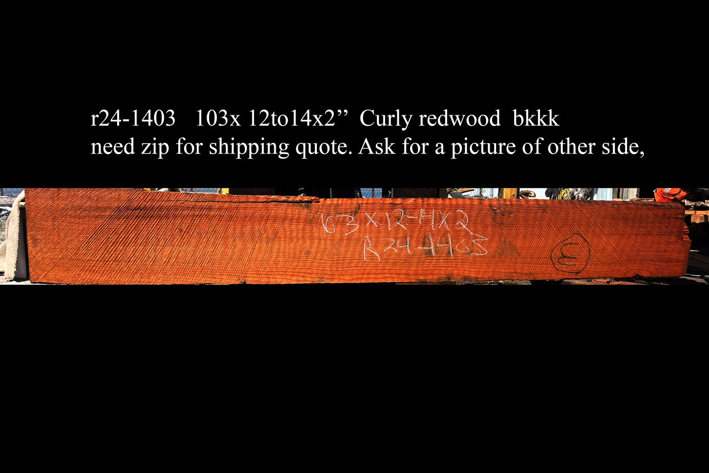 Curly | Redwood | Old Growth | Slab | DIY | Crafts | R24-1403