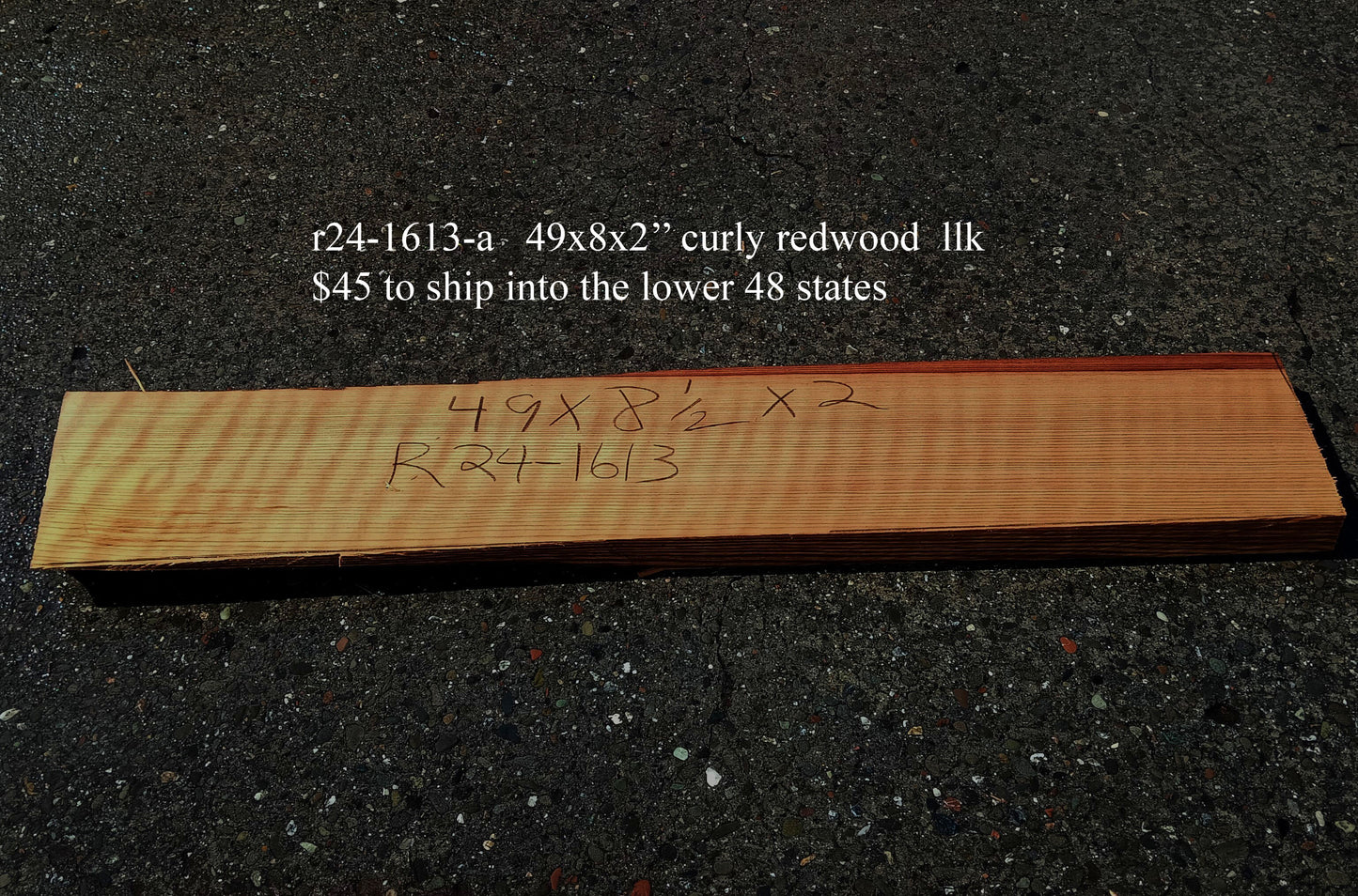 Curly | Redwood | Old Growth | Slab | DIY | Crafts | R24-1613