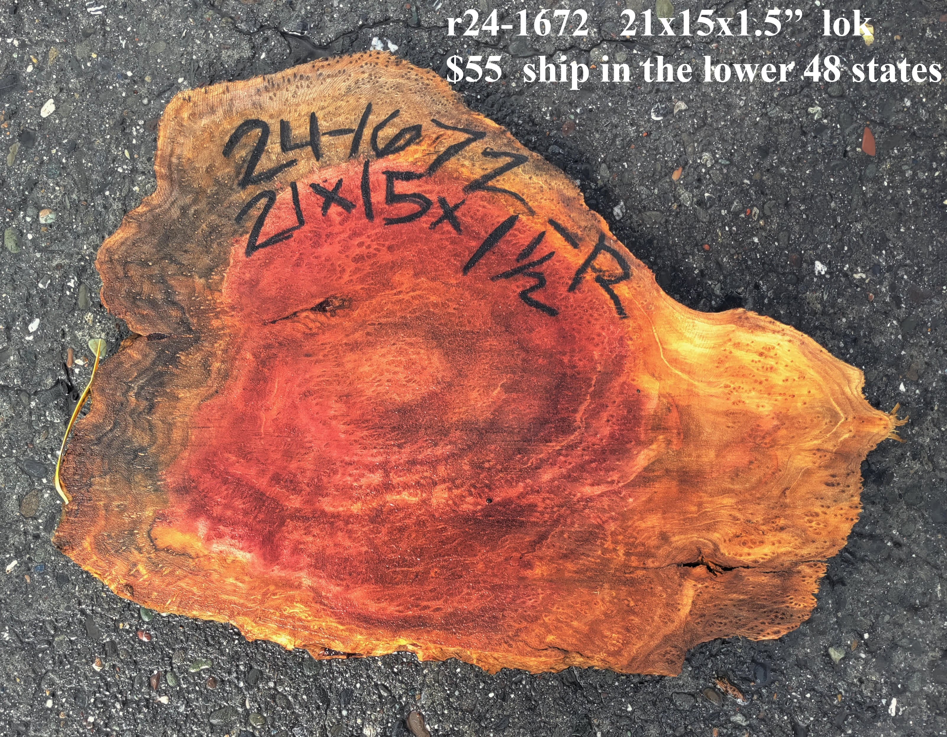 Redbud Slab Redwood slab | Redwood Burl | Craft Wood | DIY | R24-1672 – Redwood ...