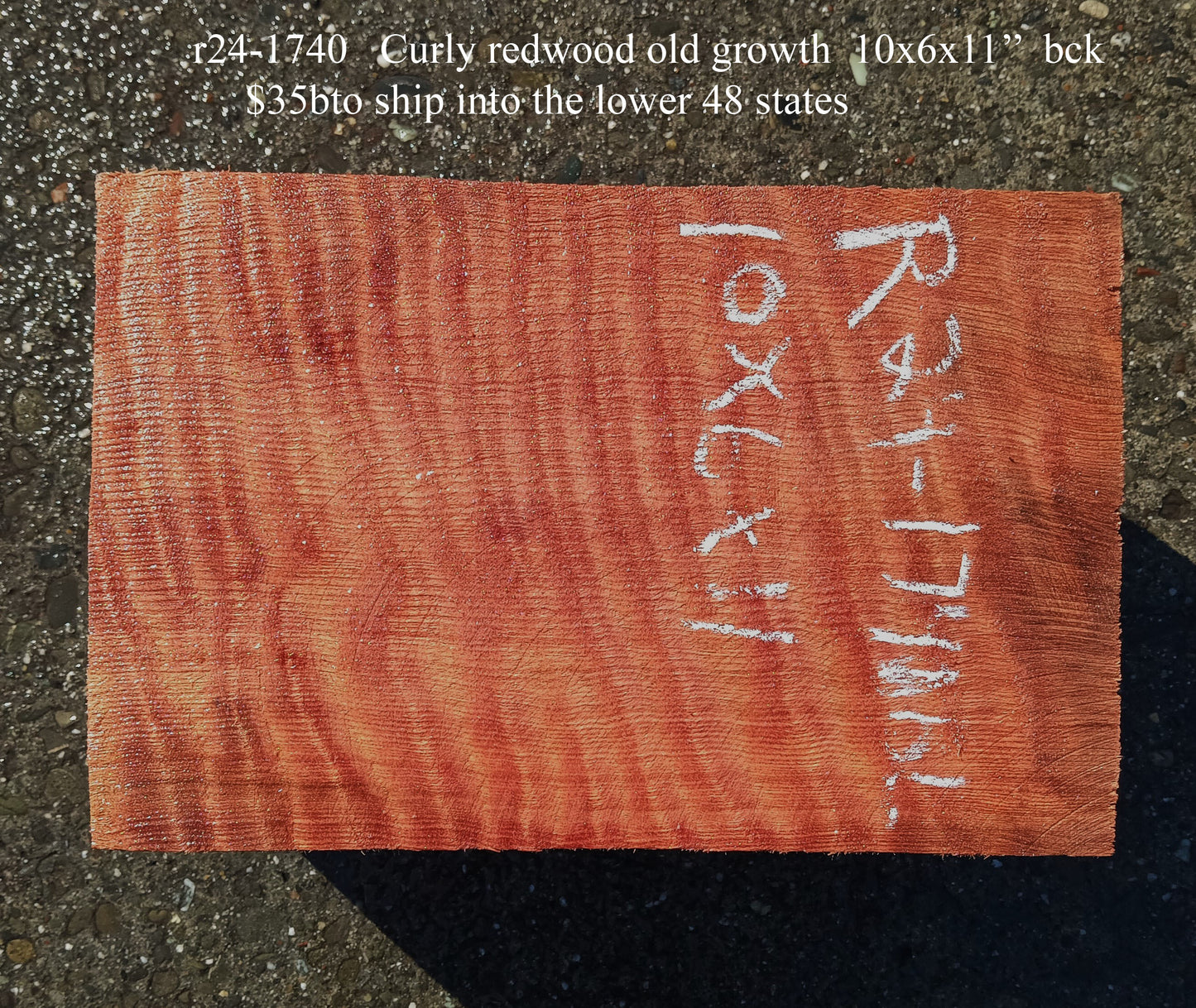 Curly Redwood Block | Turning | DIY Craft Wood | R24-1740