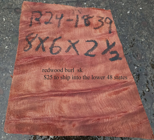 Curly Redwood | Turning block | Craft Wood | R24-1839