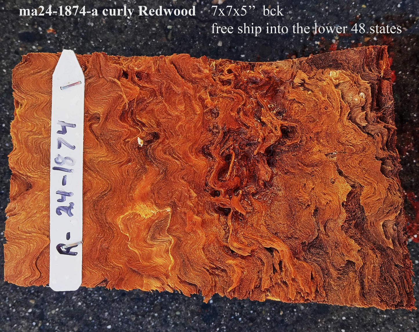 Curly Redwood | Turning Block | Craft Wood | R24-1874