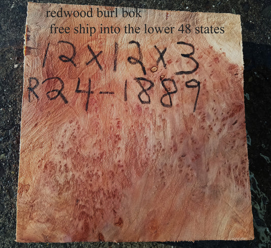 Redwood Burl | Turning block | Craft Wood | R24-1889