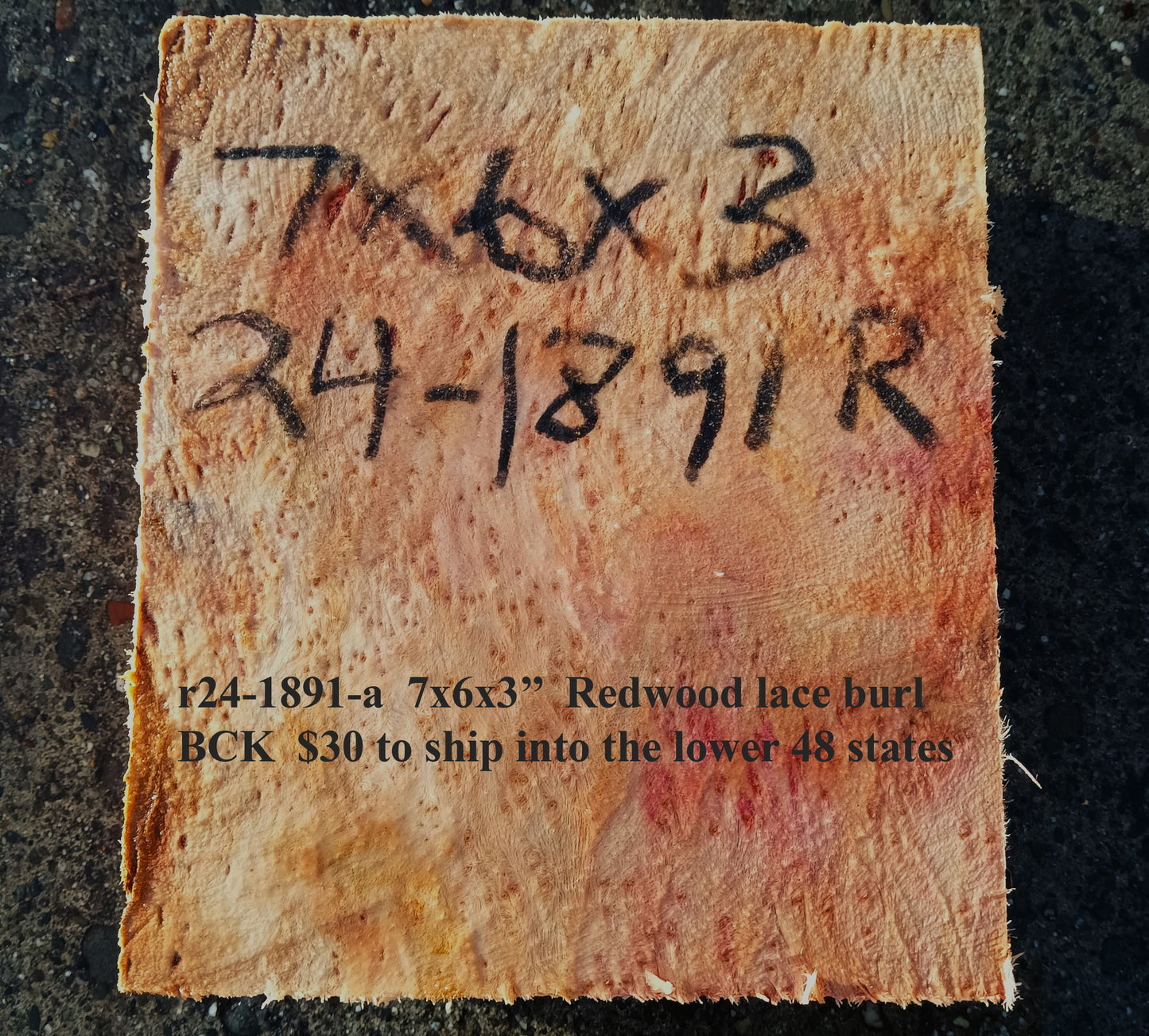 Redwood Burl | Turning block | Craft Wood | R24-1891