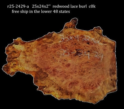 Redwood Lace Burl | DIY | Craft Wood| River Table | R25-2429