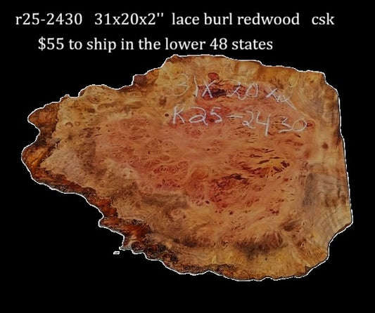 Redwood Lace Burl | DIY | Desk | Table | R25-2430