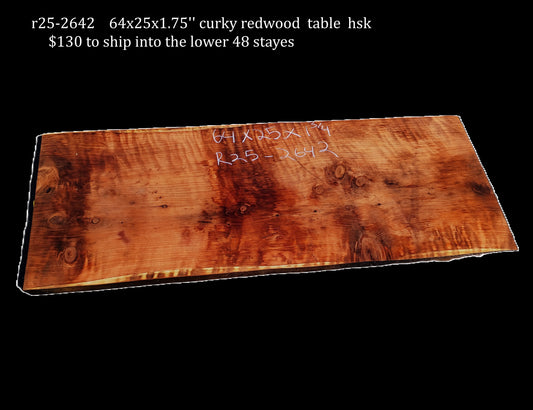 Curly Redwood Slab | Desk | Table | Bar | DIY Craftwood | R25-2642