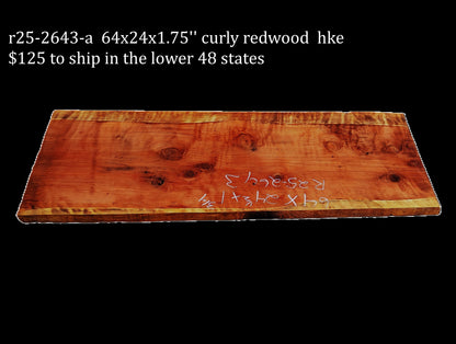 Curly Redwood Slab | Desk | Table | Bar | DIY Craftwood | R25-2643