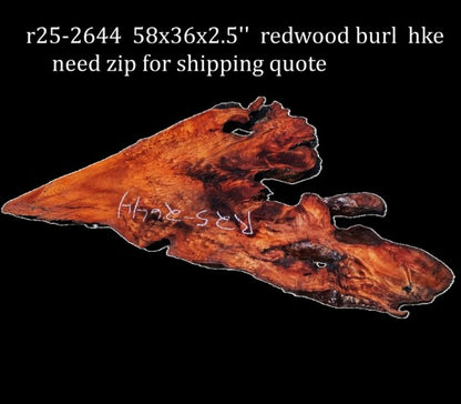 Redwood Slab | DIY | River Table | Burl Table | Craft Wood | R25-2644