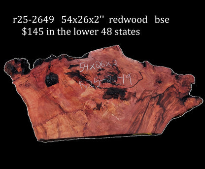 Redwood Slab | DIY | River Table | Burl table | Craft Wood | R25-2649