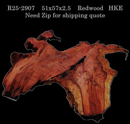 Curly and Burl | Redwood Slab | DIY | Table | R25-2907