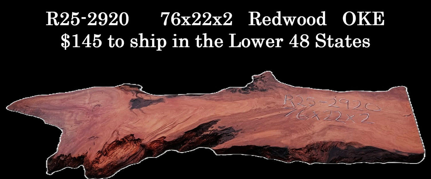 Curly and Burl | Redwood Slab | DIY | Table | R25-2920