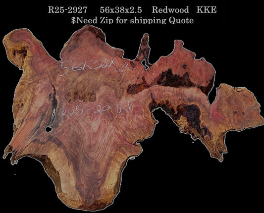 Curly and Burl | Redwood Slab | DIY | Table | R25-2927