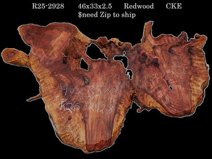 Curly and Burl | Redwood Slab | DIY | Table | R25-2928 (Copy)