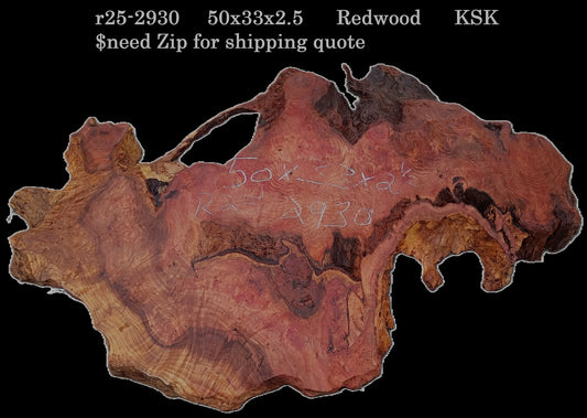 Curly and Burl | Redwood Slab | DIY | Table | R25-2930
