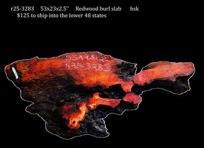 Redwood burl slab | DIY | Headboard | river table | R25-3283