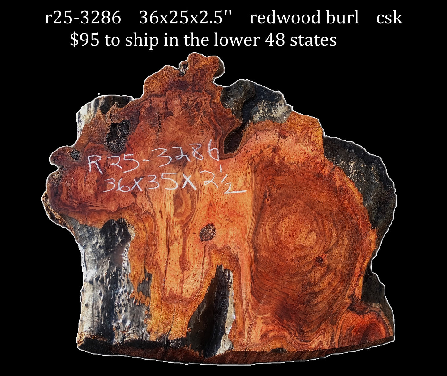 Redwood Burl | DIY | River Table | Live Edge | R25-3286