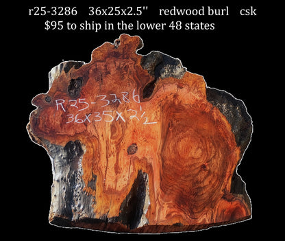 Redwood Burl | DIY | River Table | Live Edge | R25-3286
