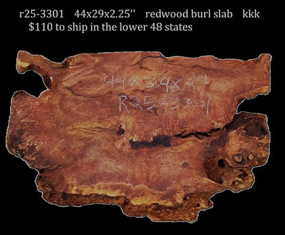 Redwood Burl | DIY | River Table | Live Edge | R25-3301