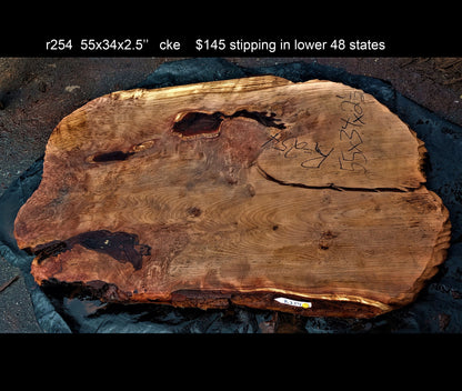 redwood l epoxy river table | live edge slab | burl table | r-254