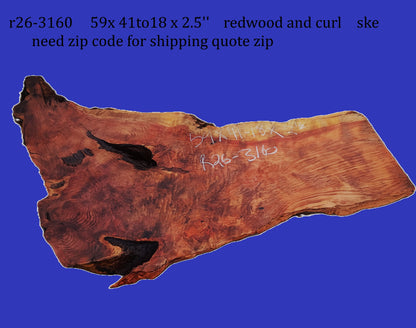 Redwood Burl Slab | Curly | River Table | DIY | R26-3130